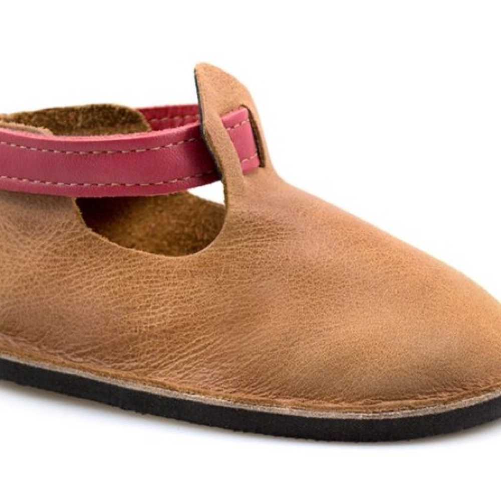Brand New Softstar Baby Classic Brown and Red Leather Minimal Shoes size 4